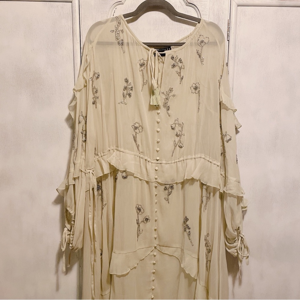 ASOS Mint Green Elegant Ruffle Dress Size 12. - Picture 2 of 9